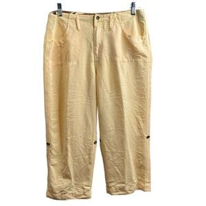 Khakis Women's Yellow Cropped Pants Size 10 Lightweight Summer Beachy